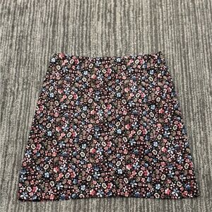 LOFT Multicolor Floral Mini Skirt